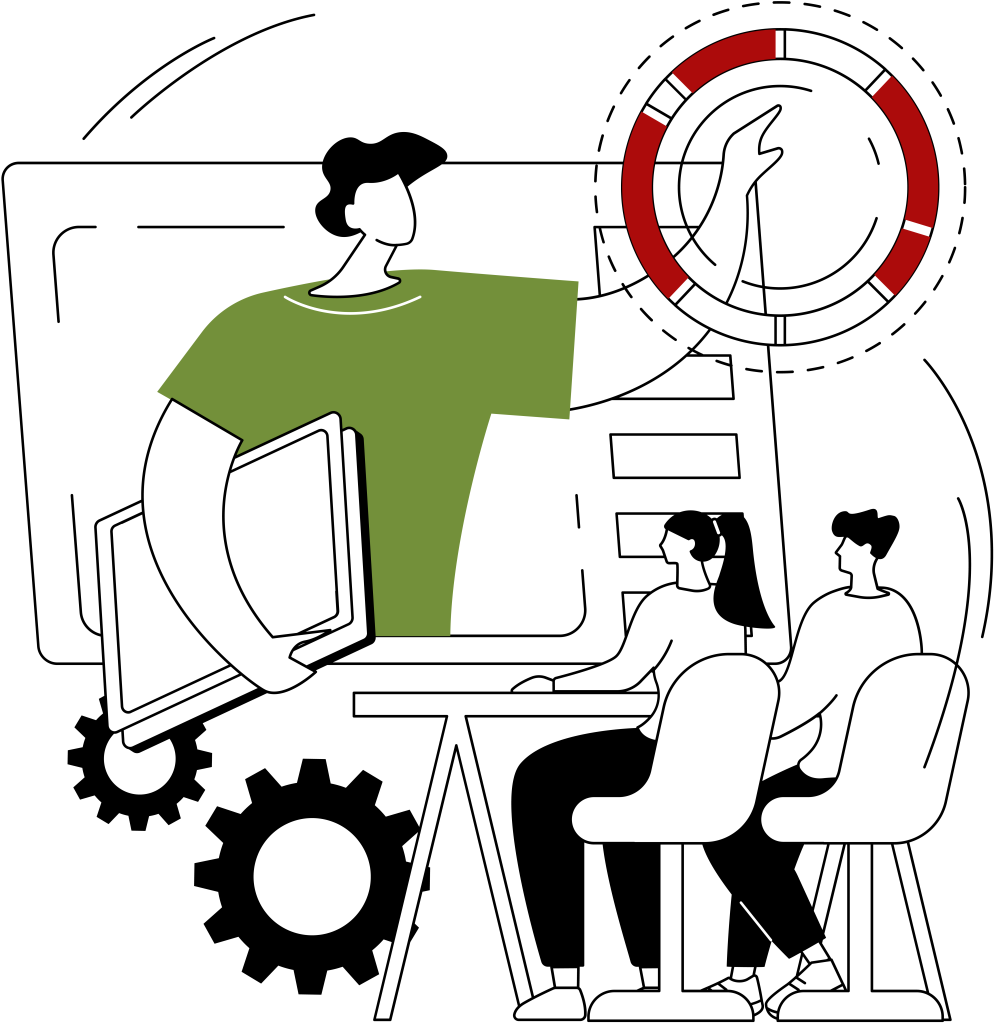 Vector illustration of an interactive digital lesson with 3D elements, emphasizing immersive learning experiences for effective SAT prep.
