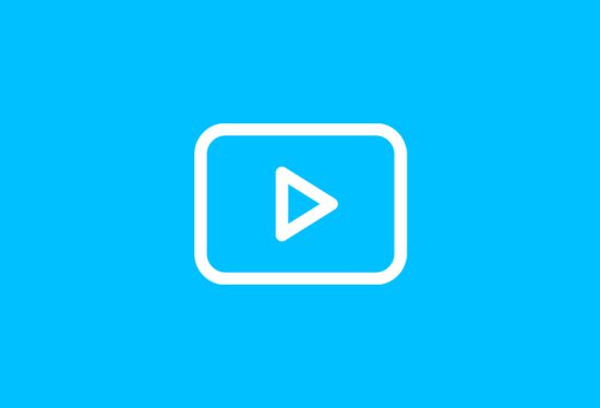 Blue background with a play button icon, indicating access to video lessons that make SAT prep more engaging.