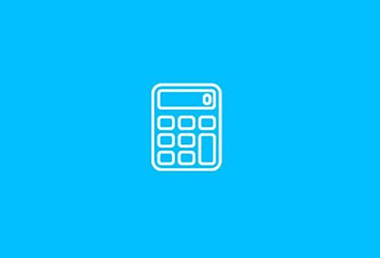 Clip art of a calculator on a blue background, representing essential SAT math practice and preparation tools.
