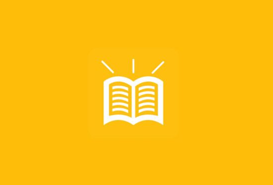 Yellow background with a white book icon, symbolizing comprehensive study materials for SAT preparation.